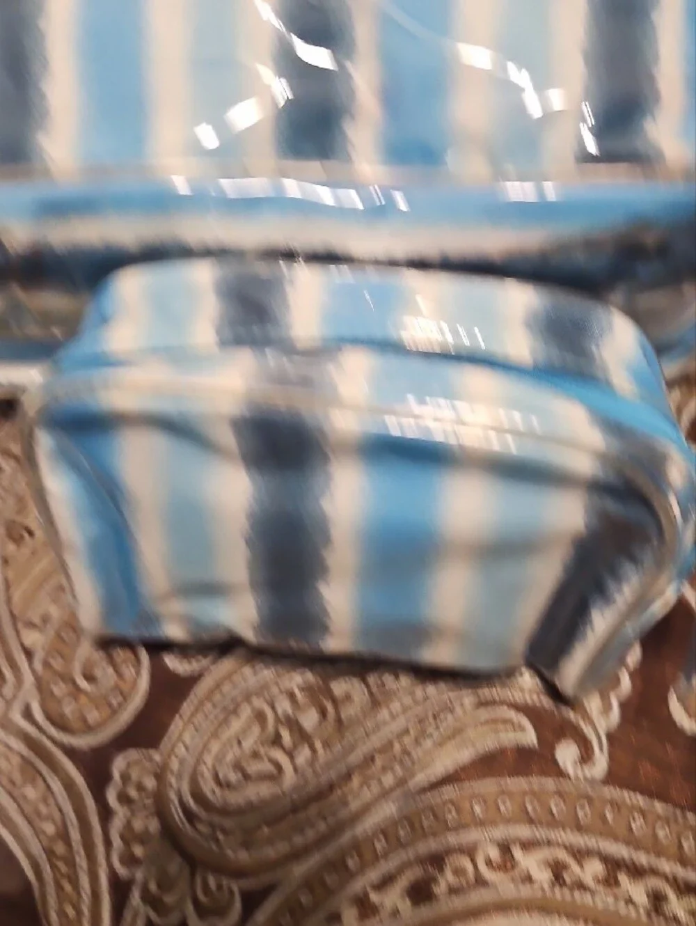 Striped Blue Travel Cosmetic Bag Set - ESTEE LAUDER NEW NEVER USED!!!